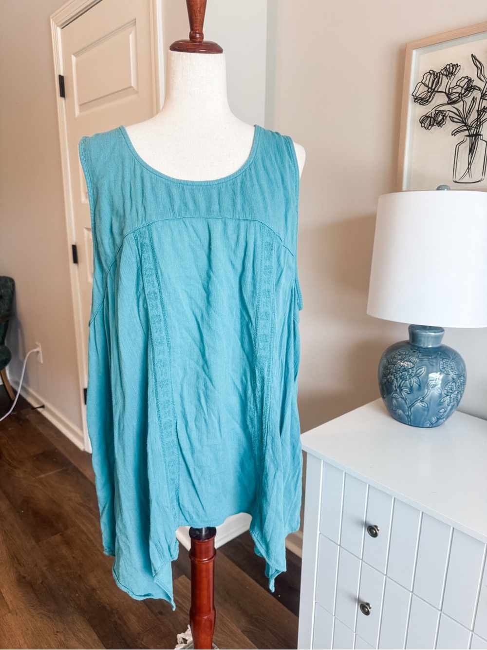Sleeveless Teal Swing Tank Top - Lightweight Women's Top